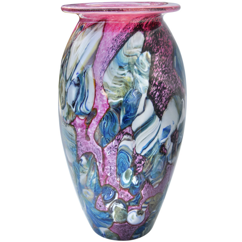 Vase de table en verre fait à la main en rose / bleu / vert / multicolore