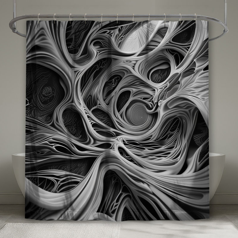 Rideaux de douche Intricate Abstract Swirls, L 70 po x H 84 po