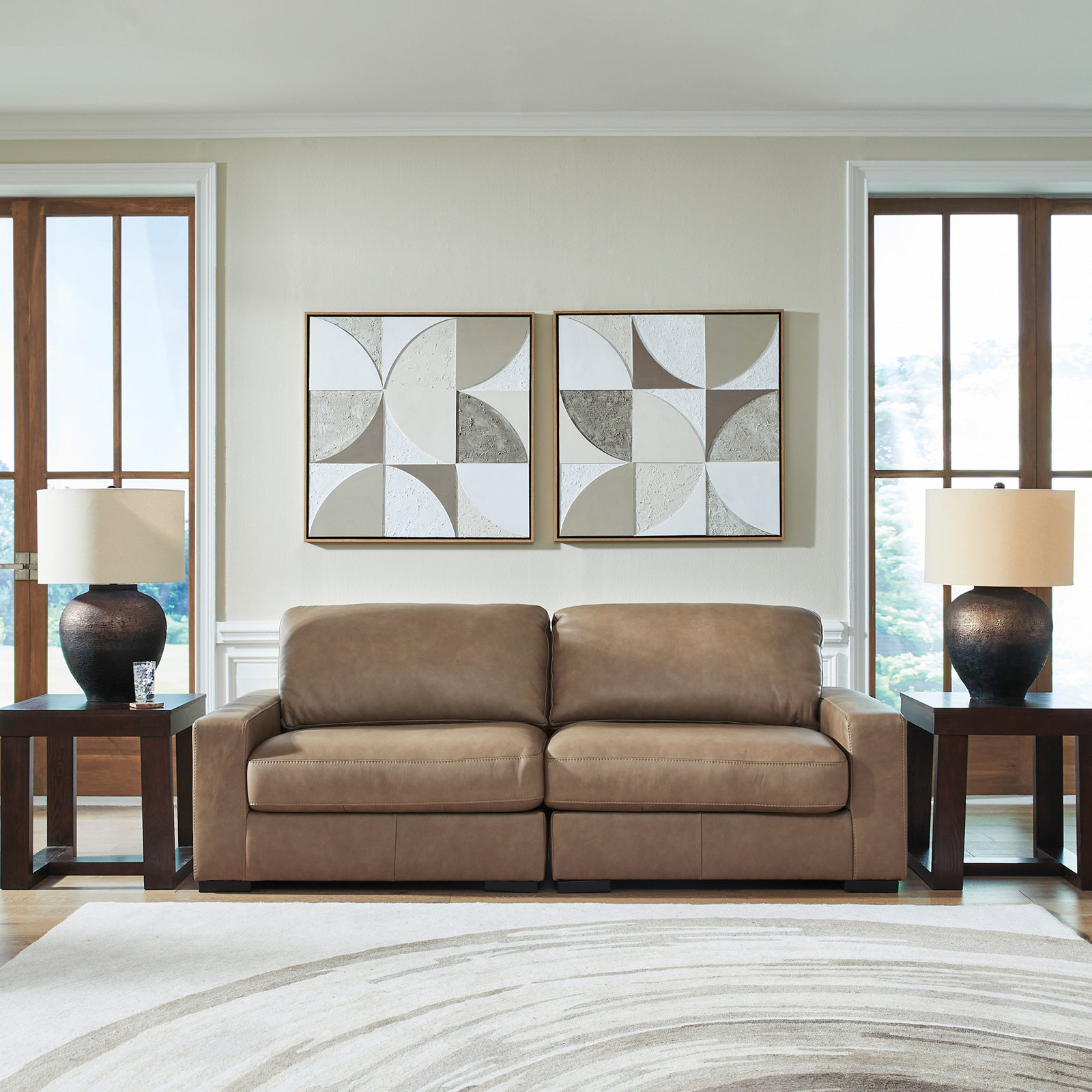 Aberdeen 2-Piece Modular Sofa, Brown
