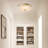  Irodia 11.81'' Dimmable Ribbed Led Flush Mount With Hanging Crystal Drop