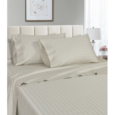 Egyptian Cotton Sateen Striped Sheet Set