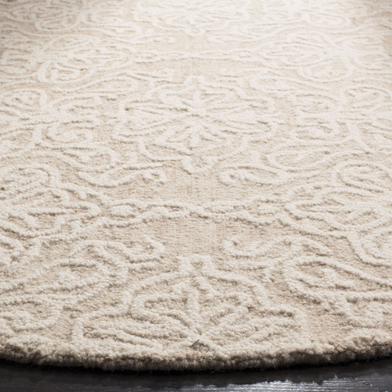 Davyan Hand Tufted Wool Ikat Rug, Round 4'