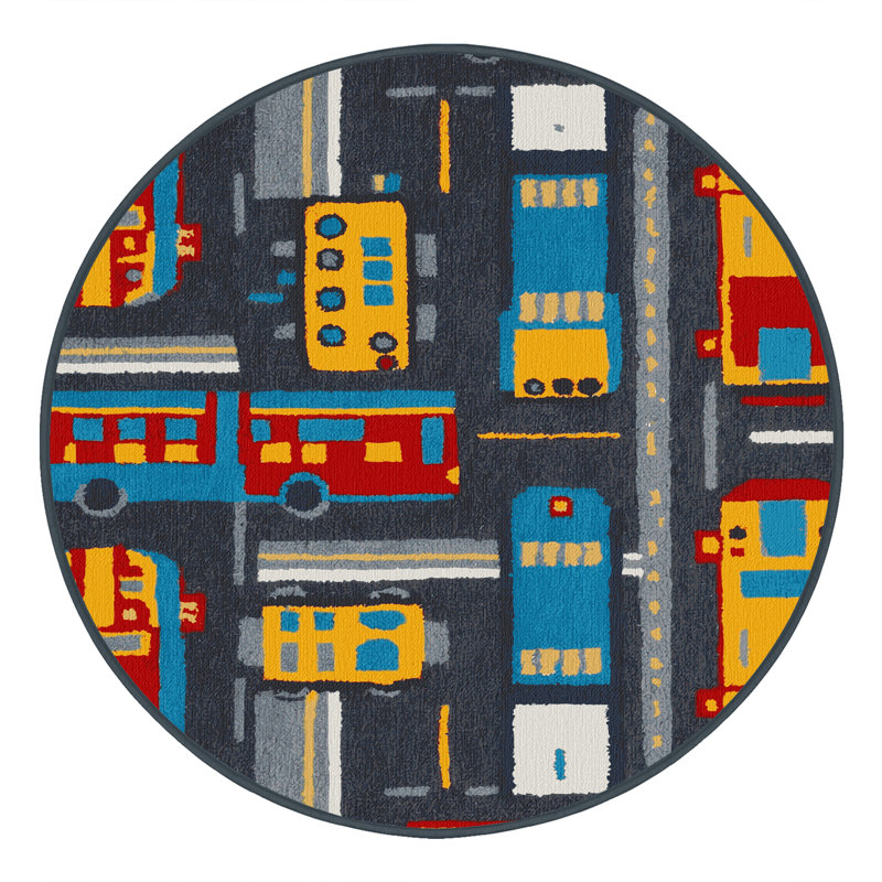 Tapis de transport brun lavable à la machine, Rond 4 pi