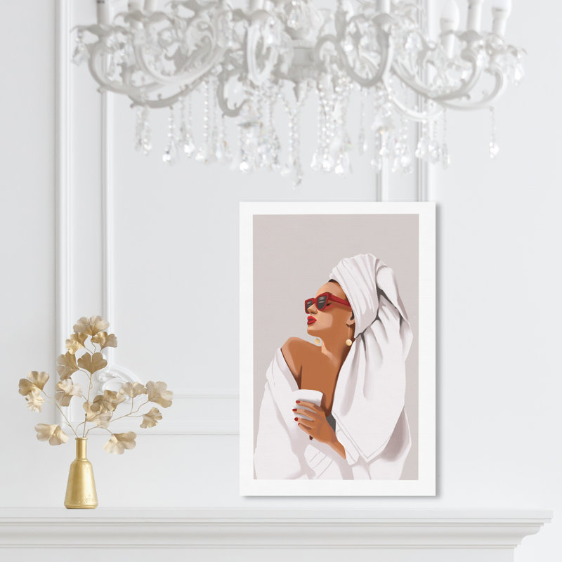 «Her Morning routine» - impression, H 24 po x l 16 po, Toile tendue, Sans cadre