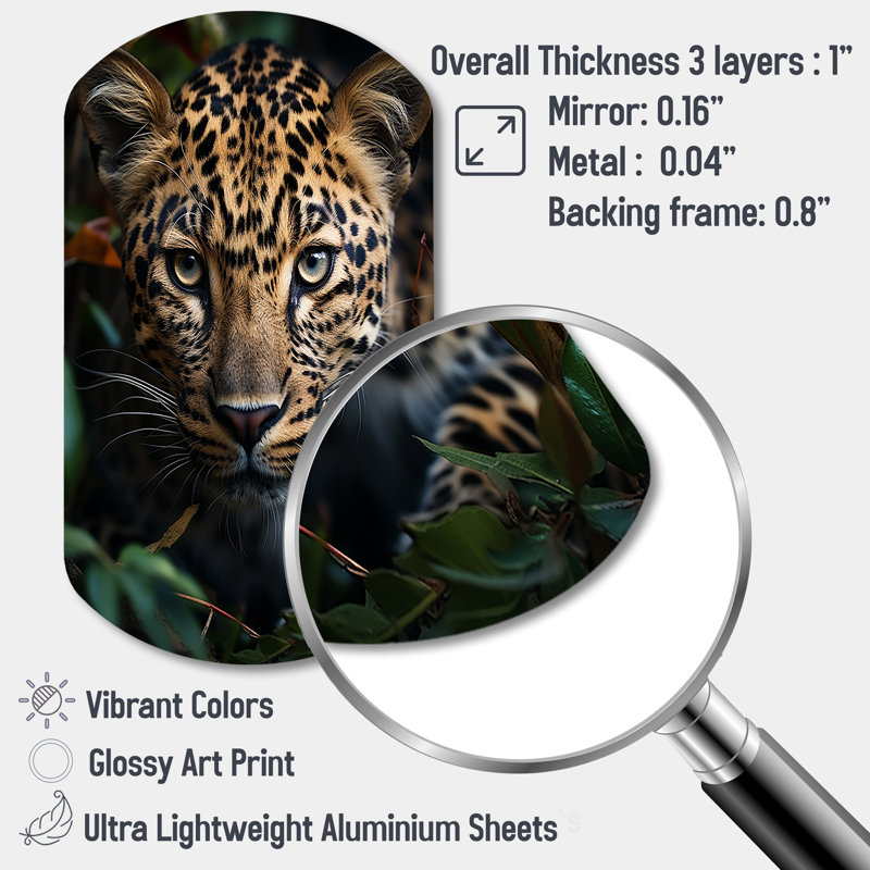 Ruggeri - Décoration murale irrégulière en métal léopard / guépard, H 31 po x l 19 po