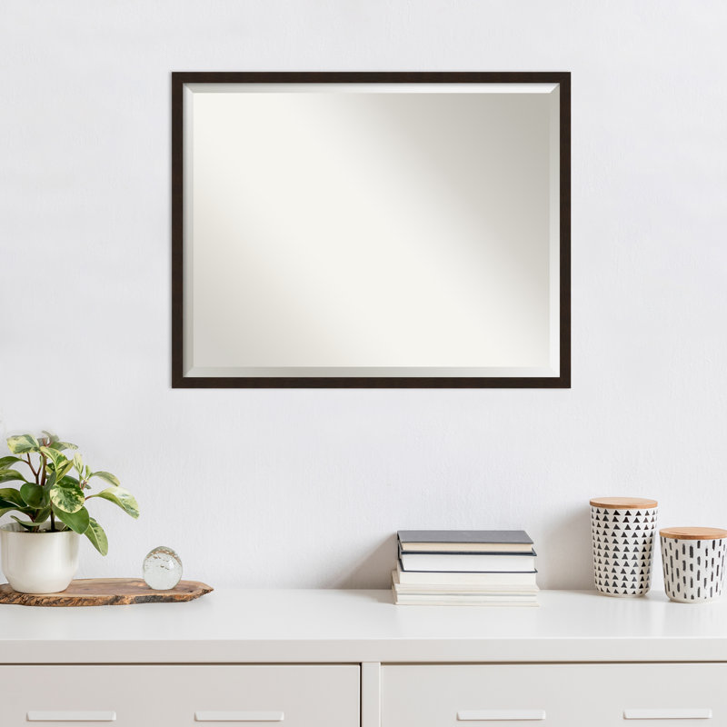 Miroir mural biseauté Laffel, 23 po x 29 po, Espresso brun
