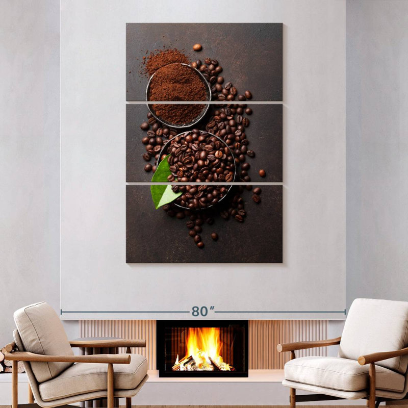 Yarlin Coffee Beans And Grounds, 74" H x 48" W