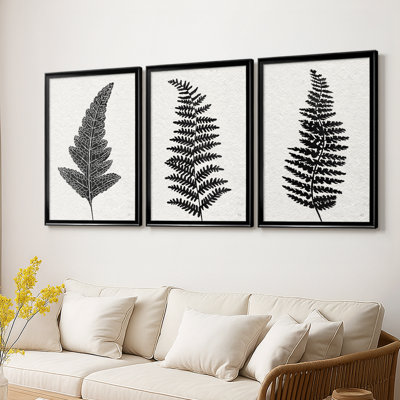 «Forest Fern I» - Toile tendue avec châssis sur mesure - 3 pièces