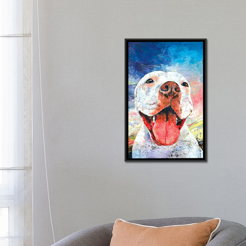 « pitbull », reproduction d’art sur toile, H 26 po x l 18 po x P 1,5 po, Toile avec cadre noir, Pas de tapis