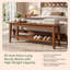 Upholstered Bench with Shelves
