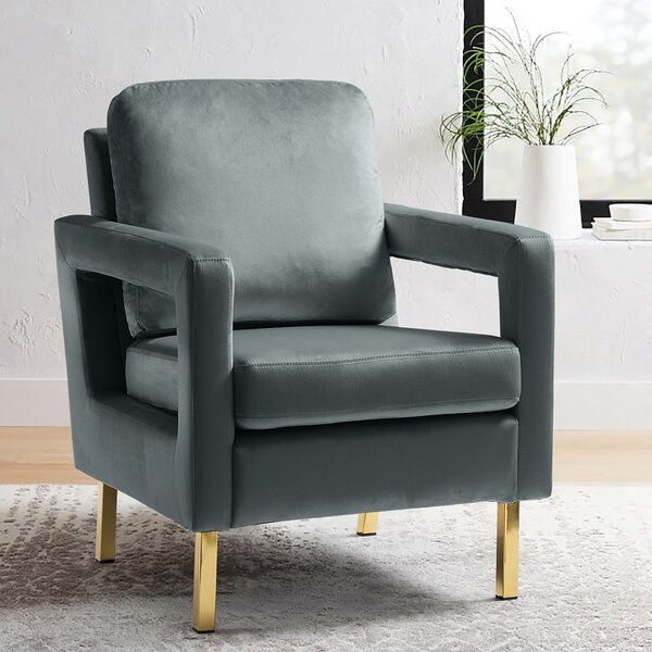 Etta Avenue™ Clayne Velvet Armchair & Reviews | Wayfair