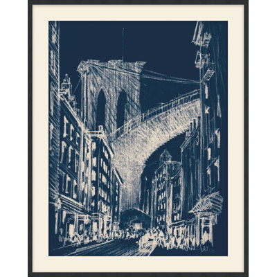 Under Brooklyn Bridge Blue 1 Framed Print