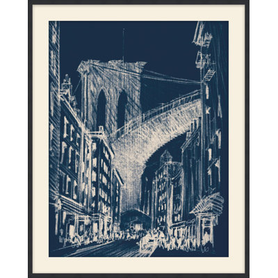 Under Brooklyn Bridge Blue 1 Print