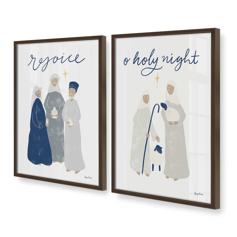 Bethlehem's Glow II, ensemble de 2 reproductions d'art, 14 po x 11 po, Brun Belvinder