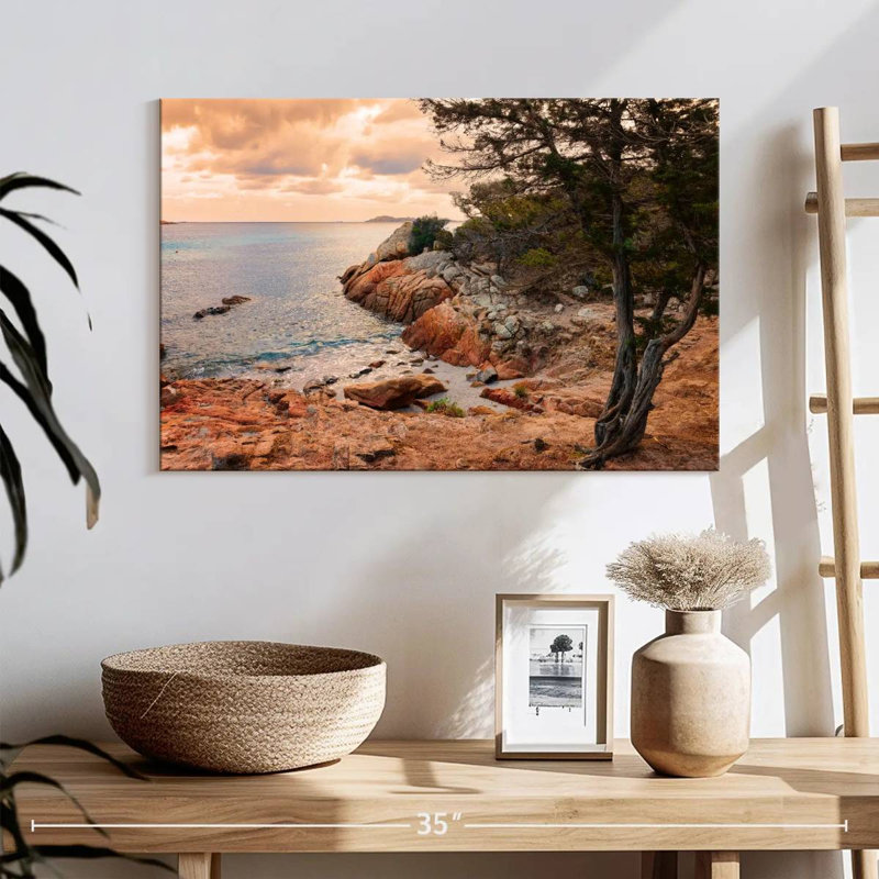 Scène de plage Gillard Capriccioli, H 16 po x l 24 po