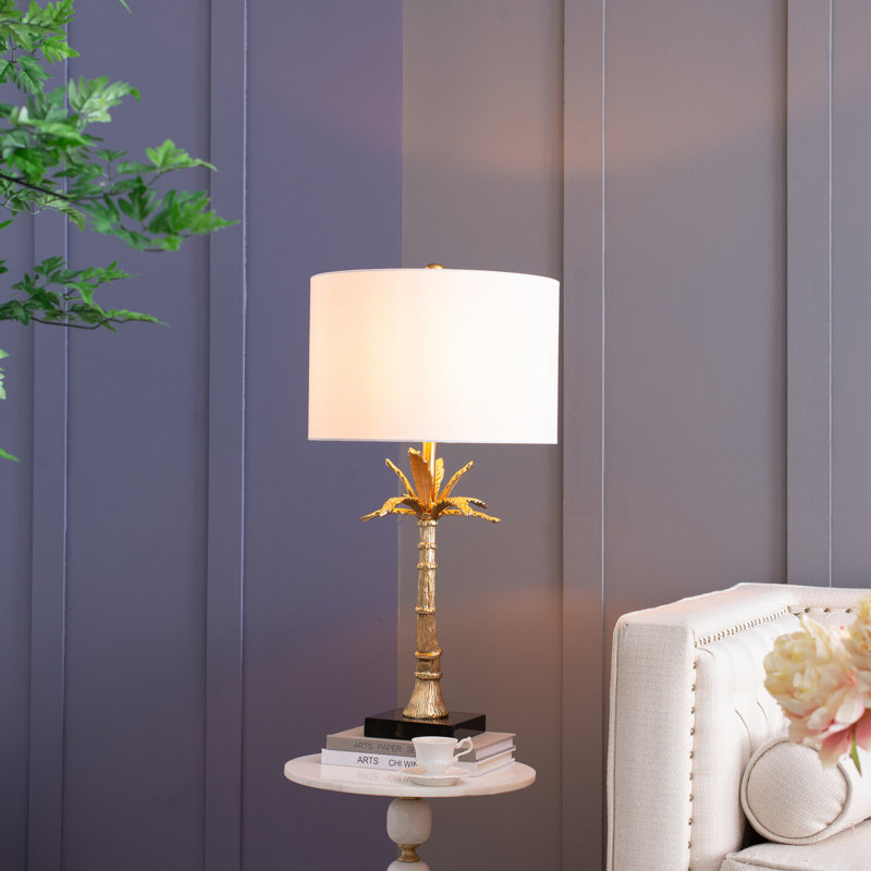 Lampe feuille avec base en marbre