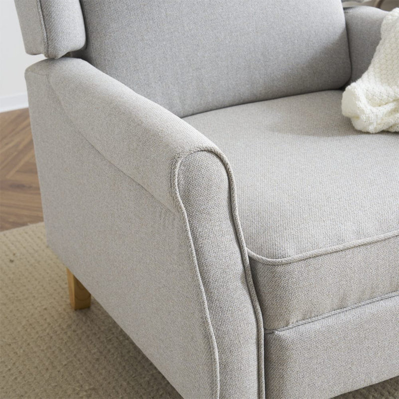 Ozvaldo 70cm Wide Wing Chair Recliner, Light Grey