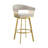 Robinett Modern Swivel Counter or Bar Height Bar Stool with Arms and Open Low Back in Metal and Faux Leather-729508073-729508078