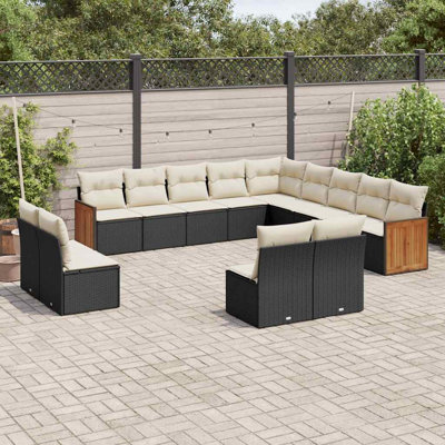 Vidaxl Garden Sofa Set Black