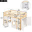 Twin Loft Bed With Built-in Storage And 2 Sunny Windows, Natural/white Wood Windows - No Box Spring Required,-1997383903