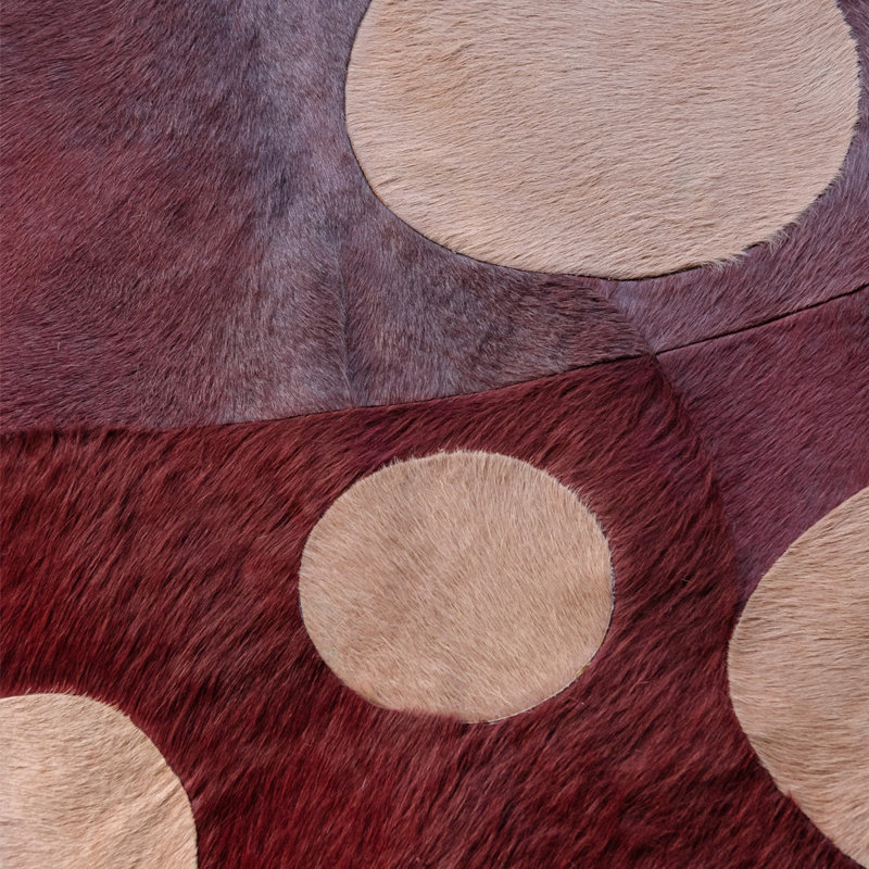 Funghi Cowhide Polka Dot Area Rug, Slice/Wedge 7' x 10'