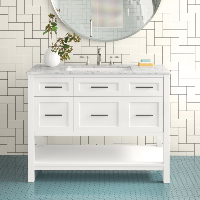 Ensemble de meuble-lavabo simple 46 po Haugland, Blanc