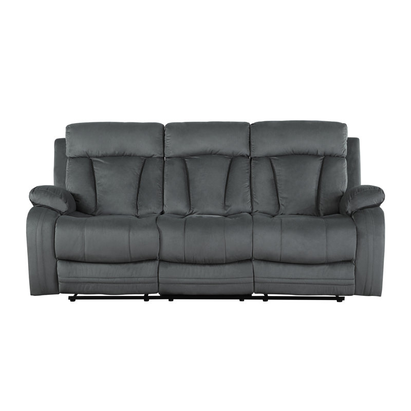 Canapé inclinable en tissu de microfibre transitionnel, Gris
