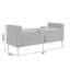 Banc de rangement carré à accoudoirs carrés avec garniture cloutée en étain et assemblage facile à connecter