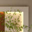 Décoration murale en grès clair café à DEL, sculpture en PVC avec plantes vertes simulées, bande DEL à distance à intensité variable 3 couleurs, couloir de la chambre à coucher du salon