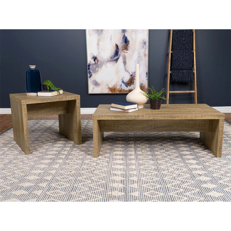 Table basse rectangulaire en bois d'ingénierie (table incluse seulement), Couleur mangue