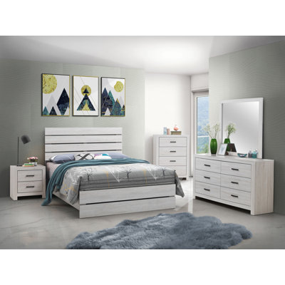 Ensemble de chambre à coucher à panneaux 5 pièces Senobia Ilsa