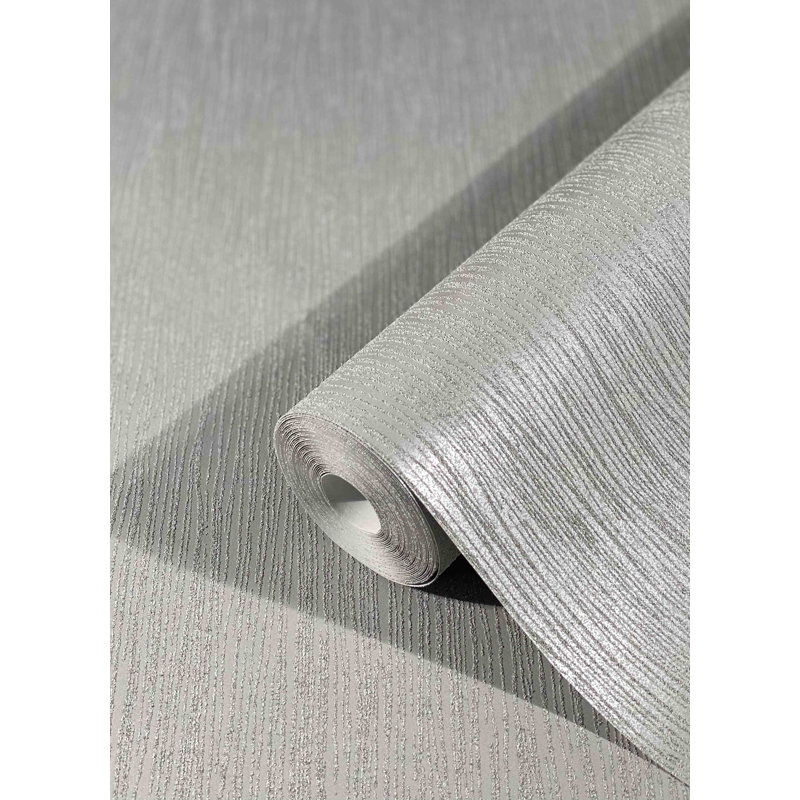 Jaipur 10.5m x 53cm Textured Wallpaper Roll, Light Grey