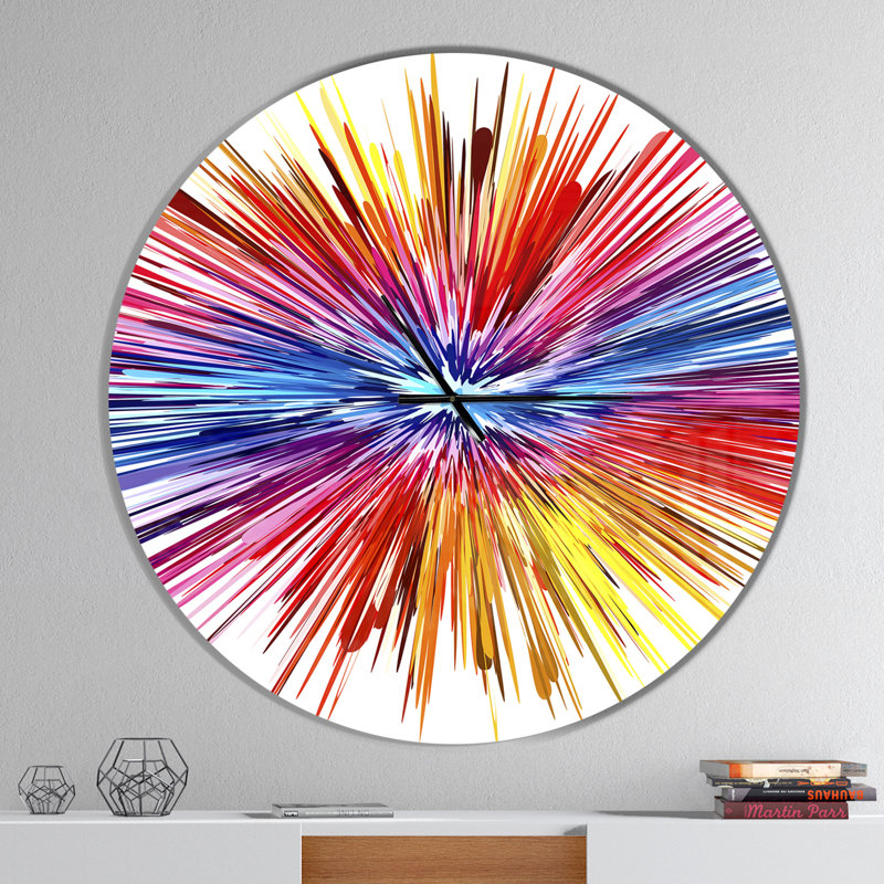 Color Explosion - Horloge murale moderne, Surdimensionné