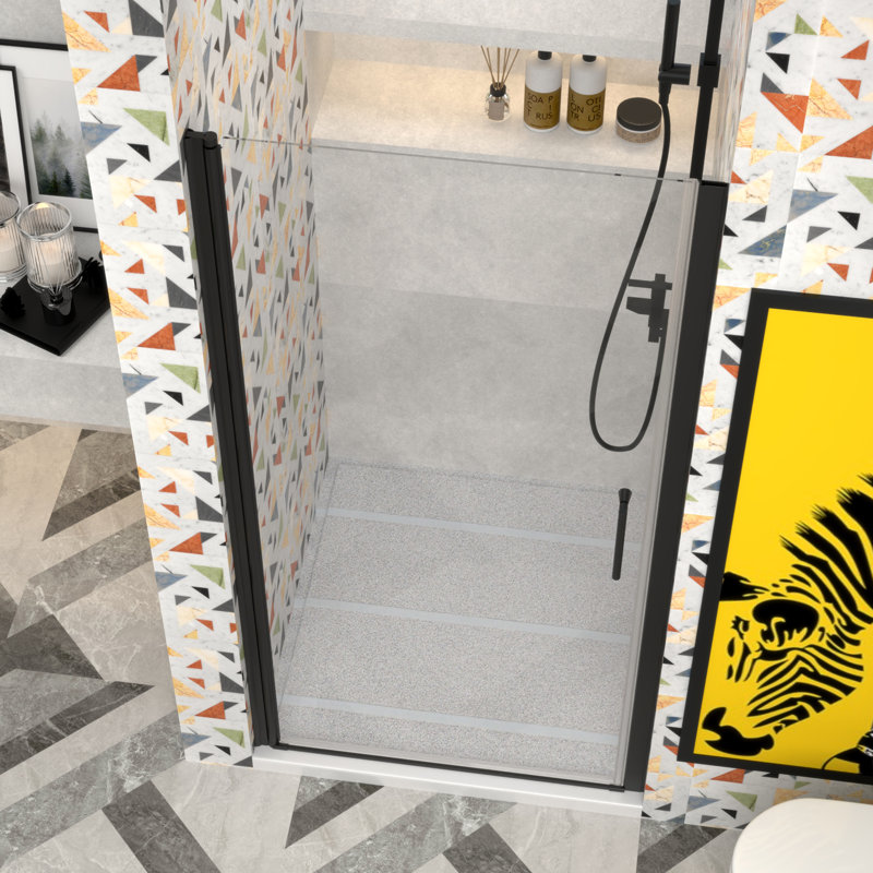 ImageYou Frameless Pivot Shower Door, 36"Wx72"H, Adjustable Width36-37 3/8", Easy Installation with Magnetic Waterproof Seal