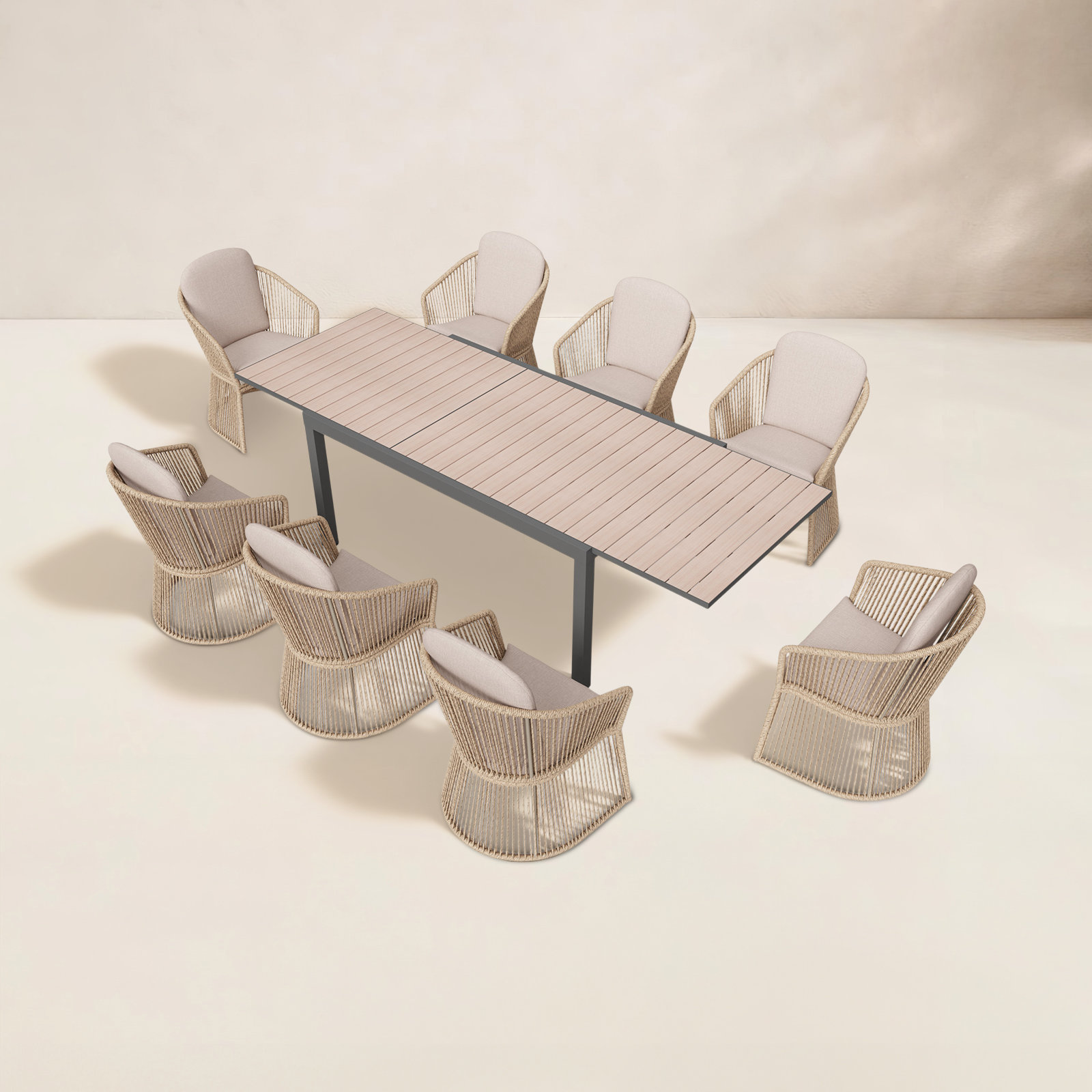Blanche 39" Patio Dining Set, Beige