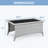 Outdoor Coffee Table with Tempered Glass Top, Wicker Patio Table, Ideal for Garden, Deck, and Yard-1400269235