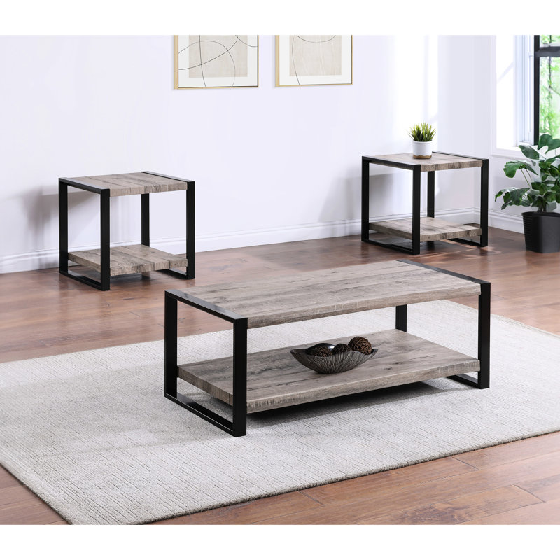 Table de salon rustique brun avec rangement pliable, en bois rectangulaire pour