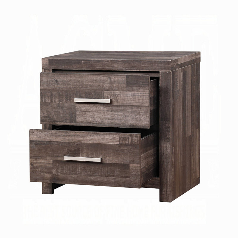 Table de chevet contemporaine à deux tiroirs avec meubles de chambre à coucher et rangement à 1 tiroir