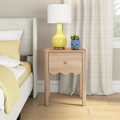 Setzer 1 Drawer 18 in. Wide Nightstand with Wave Detail