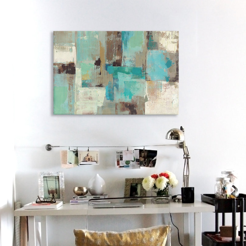 Teal & Aqua Canvas Print, 40" H x 60" W  x 1.5" D