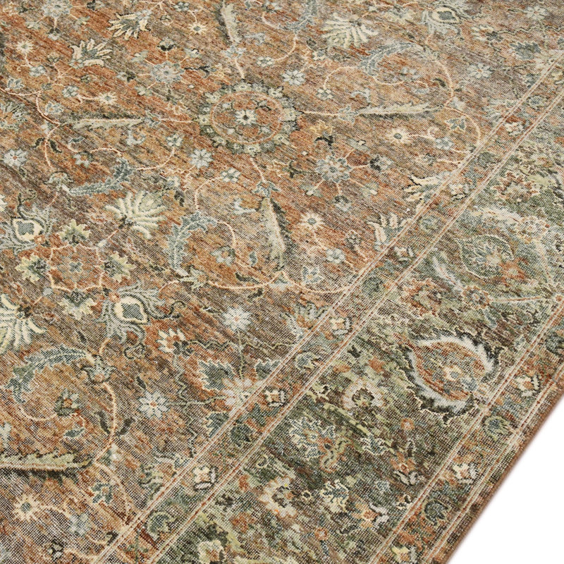 Oriental Handmade Hand-Knotted Area Rug in Brown, Rectangle 2' x 3'