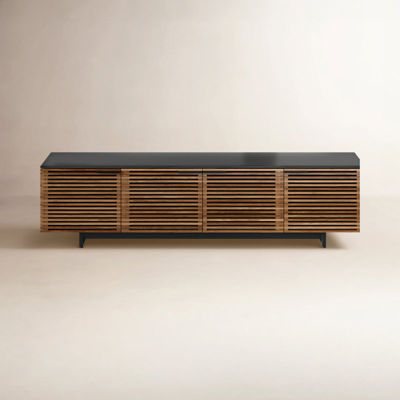 Corridor TV Stand for TVs up to 85", Natural Walnut