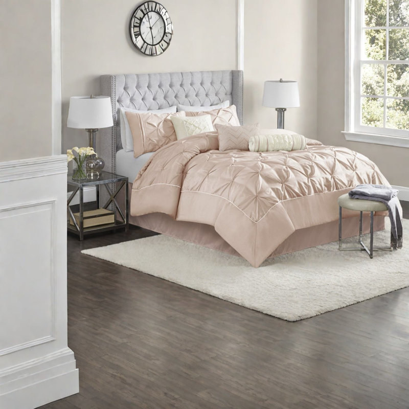 Ensemble de literie pour grand lit, touffeté en polyester Modern Blush Home
