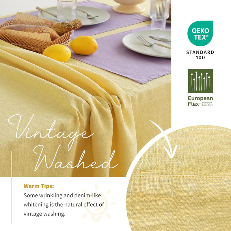 Nappe 100% lin français, L 60 po x L 108 po, Vert