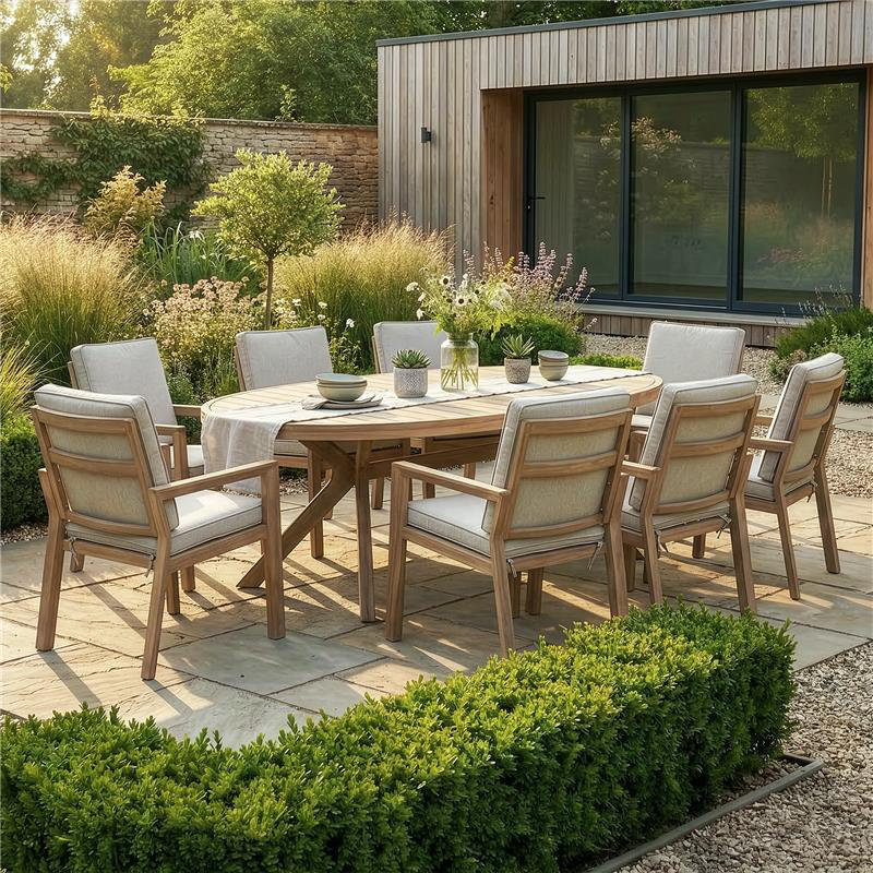 Andranik 8 - Person Patio Dining Set with Oval Table
