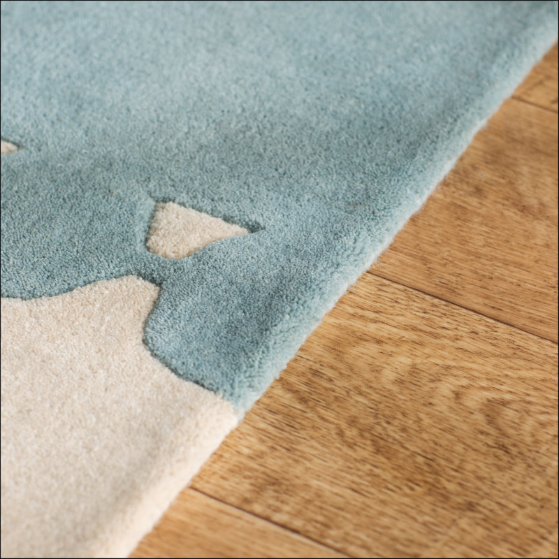Tapis beige / bleu / vert touffeté à la main Kirkbride, Rond 7 pi 9 po