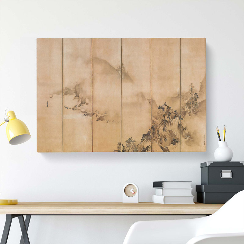 Landscape Of The Four Seasons by Kano Tan'yu - Wrapped Canvas Print, 40cm H x 60cm W x 3cm D
