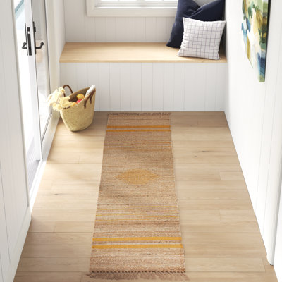 Jackie Abstract Handwoven Jute Tan Area Rug