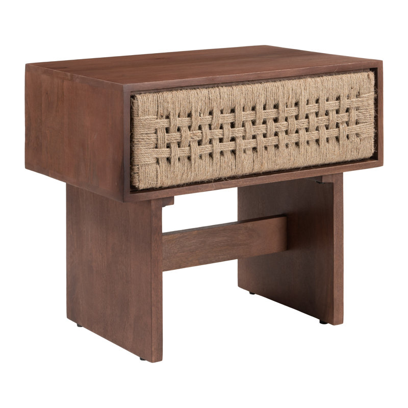 Table de chevet Amaria naturel et noyer