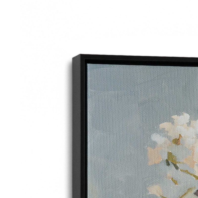 «White Flower Pot I» par Marian Parsons, reproduction d'art sur toile, H 32 po x l 48 po, Noir